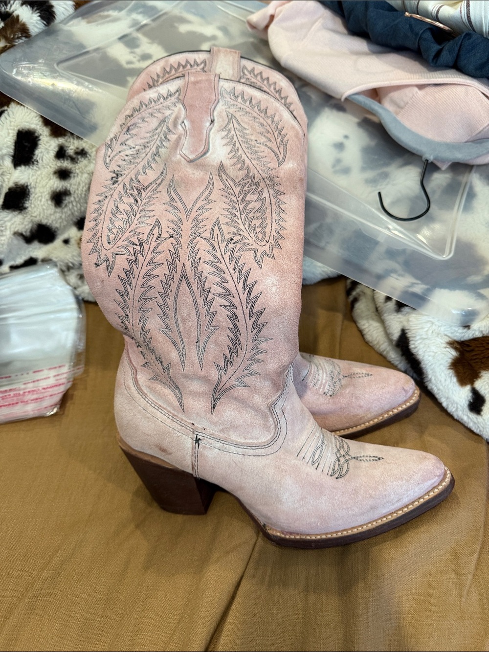 Corral Pink Embroidered Western Heeled Boots